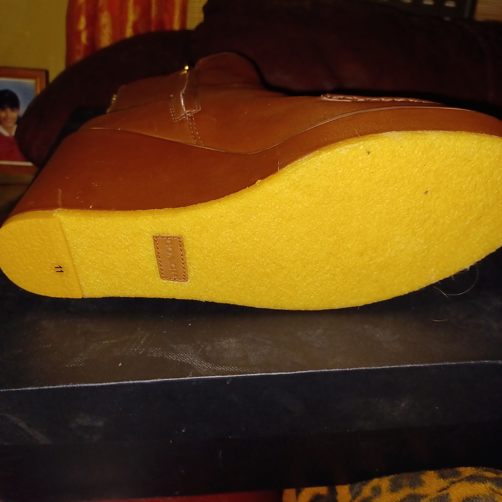 Coach Brown Ankle Booties with Sleek Leather Design - Picture 8 of 11